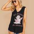 All Booked For Valentines Cute Cherub Vintage Book Lover Women's V-Neck Tank Top