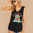 Bookmarks Are For Quitters Frog Reading Book Graphic Women's V-Neck Tank Top