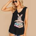 Books Bookworm Reader Book Cute Reading Bunny With Glasses Women's V-Neck Tank Top Books Bookworm Reader Book Cute Reading Bunny With Glasses Women's V-Neck Tank Top