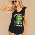 Books Never Go Extinct Reading Dinosaur Bookish Nerdy Women's V-Neck Tank Top