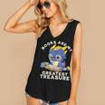 Books Are My Greatest Treasure Kawaii Dragon Reading Books Women's V-Neck Tank Top