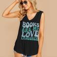 Books Are My Love Language Retro Book Quote Women's V-Neck Tank Top