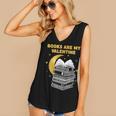 Books Are My Valentine Cute Book Lover Valentine's Day Women's V-Neck Tank Top