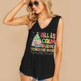 All Is Calm Said No Teacher Ever Book Christmas Tree Women's V-Neck Tank Top