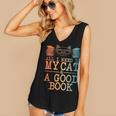Cat & Book Art For Men Women Cat Librarian Novel Book Lover Women's V-Neck Tank Top Cat & Book Art For Men Women Cat Librarian Novel Book Lover Women's V-Neck Tank Top