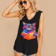 Cat Book Shirt Colorful Cat Reading Book Women's V-Neck Tank Top Cat Book Shirt Colorful Cat Reading Book Women's V-Neck Tank Top