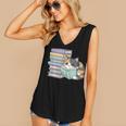 Cat On Books Pets Cats Reading Book Nerd Read Reader Bookcat Women's V-Neck Tank Top Cat On Books Pets Cats Reading Book Nerd Read Reader Bookcat Women's V-Neck Tank Top