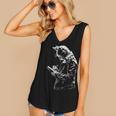Cat Holds Book Writing Animal Print Motif Drawing Art Cat Women's V-Neck Tank Top