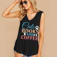 Cats Books And Coffee Women's V-Neck Tank Top