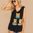 Cats Reading Book Lover Reading Bookworm Reader Women's V-Neck Tank Top