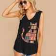 Cats Reading Books Librarian Library Readers Women's V-Neck Tank Top