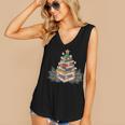 Christmas Book Reading Reader Xmas Bibliophile -Adult Christmas Tree Book Modern Women's V-Neck Tank Top Christmas Book Reading Reader Xmas Bibliophile -Adult Christmas Tree Book Modern Women's V-Neck Tank Top