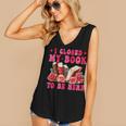 I Closed My Book To Be Here Valentines Book Lover Bookish Women's V-Neck Tank Top