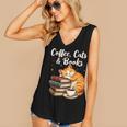Coffee Cats & Books Lover For Women & Girls Coffee Women's V-Neck Tank Top Coffee Cats & Books Lover For Women & Girls Coffee Women's V-Neck Tank Top