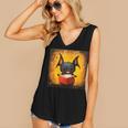 Colorful Sketch Oil Painting Of A Bat Reading Book Women's V-Neck Tank Top