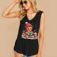 Cozy Gingerbread Christmas Reading Book Xmas Snowflakes Fall Women's V-Neck Tank Top