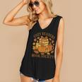 Cozy Readers Book Society Vintage Fall Books & Pumpkin Women's V-Neck Tank Top