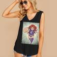 The Crimson Crescent 90s Retro Comic Book Superheroine Art Women's V-Neck Tank Top The Crimson Crescent 90s Retro Comic Book Superheroine Art Women's V-Neck Tank Top