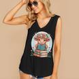 Cute Baby Highland Cow Reading Book Bookworm For Men Women Women's V-Neck Tank Top Cute Baby Highland Cow Reading Book Bookworm For Men Women Women's V-Neck Tank Top