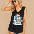 Cute Christmas Penguin Reading Book Cozy Winter Holiday Art Women's V-Neck Tank Top