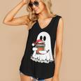 Cute Ghost Holding Books Bookish Christmas Women's V-Neck Tank Top Cute Ghost Holding Books Bookish Christmas Women's V-Neck Tank Top