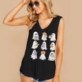 Cute Ghost Reading Books Teacher Halloween Reading Men Women Kids Women's V-Neck Tank Top