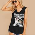 Cute Glasses Read Books & Pet My Maltese Lover Women's V-Neck Tank Top