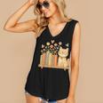 Cute Kawaii Cat Books Flowers Women's V-Neck Tank Top Cute Kawaii Cat Books Flowers Women's V-Neck Tank Top
