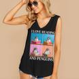 Cute Penguin Reading Book School Librarian Teacher Student Women's V-Neck Tank Top