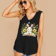 Cute Rabbit And Book Women Girls Reading Book Rabbit Lover Women's V-Neck Tank Top