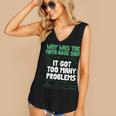 Dad Joke Why Was The Math Book Sad Pun Dad Jokes Women's V-Neck Tank Top