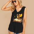 Dragon Fantasy Book Lover Bookish Reader Bookworm Wildflower Women's V-Neck Tank Top