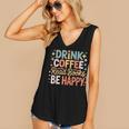Drink Coffee Read Books Be Happy Aesthetic Quote Women's V-Neck Tank Top