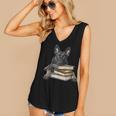 Dutch Shepherd Books Reading Dog Breed Graphic Women's V-Neck Tank Top Dutch Shepherd Books Reading Dog Breed Graphic Women's V-Neck Tank Top