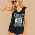 Easily Distracted By Books And Dragons Nerds Women's V-Neck Tank Top