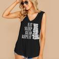 Eat Sleep Read Repeat Reading Book Librarian Men Women Kids Women's V-Neck Tank Top