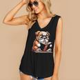 English Bulldog Reading a Book Dog For Men Women Girls Kids Women's V-Neck Tank Top English Bulldog Reading a Book Dog For Men Women Girls Kids Women's V-Neck Tank Top