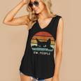 Ew People Retro Cat Cat Lover Introvert Women's V-Neck Tank Top