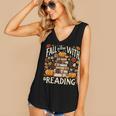 Fall In Love With Reading Book Autumn Pumpkins And Teachers Women's V-Neck Tank Top Fall In Love With Reading Book Autumn Pumpkins And Teachers Women's V-Neck Tank Top