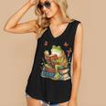 Frog & Toad Fishing Vintage Classic Book Frog Reading Book Women's V-Neck Tank Top Frog & Toad Fishing Vintage Classic Book Frog Reading Book Women's V-Neck Tank Top