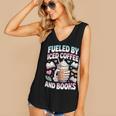 Fueled By Iced Coffee And Books Book Lover Retro Women's V-Neck Tank Top Fueled By Iced Coffee And Books Book Lover Retro Women's V-Neck Tank Top