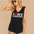 Fun I Love My Library Book Reader Bookworm Librarian Costume Women's V-Neck Tank Top Fun I Love My Library Book Reader Bookworm Librarian Costume Women's V-Neck Tank Top