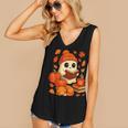 Ghost Reading Book Lovers Autumn Fall Halloween Women's V-Neck Tank Top Ghost Reading Book Lovers Autumn Fall Halloween Women's V-Neck Tank Top