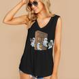 Ghosts Reading Books Teacher Halloween Librarian Book Lover Women's V-Neck Tank Top Ghosts Reading Books Teacher Halloween Librarian Book Lover Women's V-Neck Tank Top