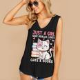 Girl Who Loves Cats And Books Cute Women's V-Neck Tank Top