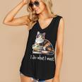 Girls Books I Do What I Want Calico Cat Lover Women's V-Neck Tank Top Girls Books I Do What I Want Calico Cat Lover Women's V-Neck Tank Top