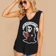 Grim Reaper Bookworm Cute Book Reading Halloween Women's V-Neck Tank Top