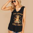 Halloween Fully Booked This Fall Book Ginger Cat Reading Women's V-Neck Tank Top