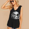 Hedgehog Reading Book Full Moon Lake Scenery Women's V-Neck Tank Top