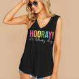 Hooray It's Library Day Teacher Reader Books Back To School Women's V-Neck Tank Top Hooray It's Library Day Teacher Reader Books Back To School Women's V-Neck Tank Top